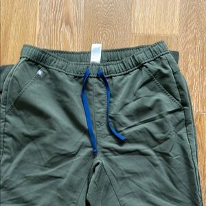 Figs Men's Olive Green Joggers with Blue Drawstring